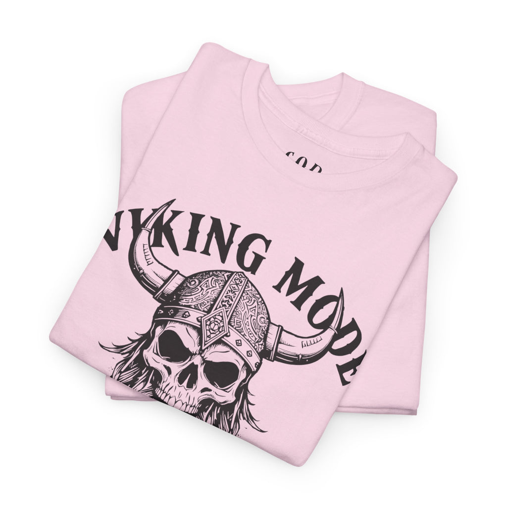 Viking Mode Skull Viking T-shirt | Norse Helmet Skull Graphic Tee