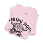 Viking Mode Skull Viking T-shirt | Norse Helmet Skull Graphic Tee