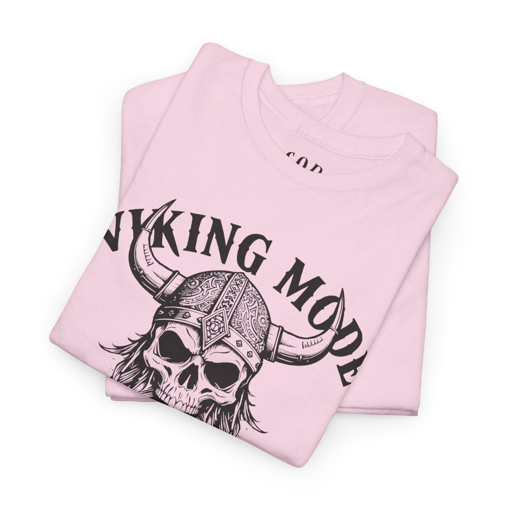 Viking Mode Skull Viking T-shirt | Norse Helmet Skull Graphic Tee