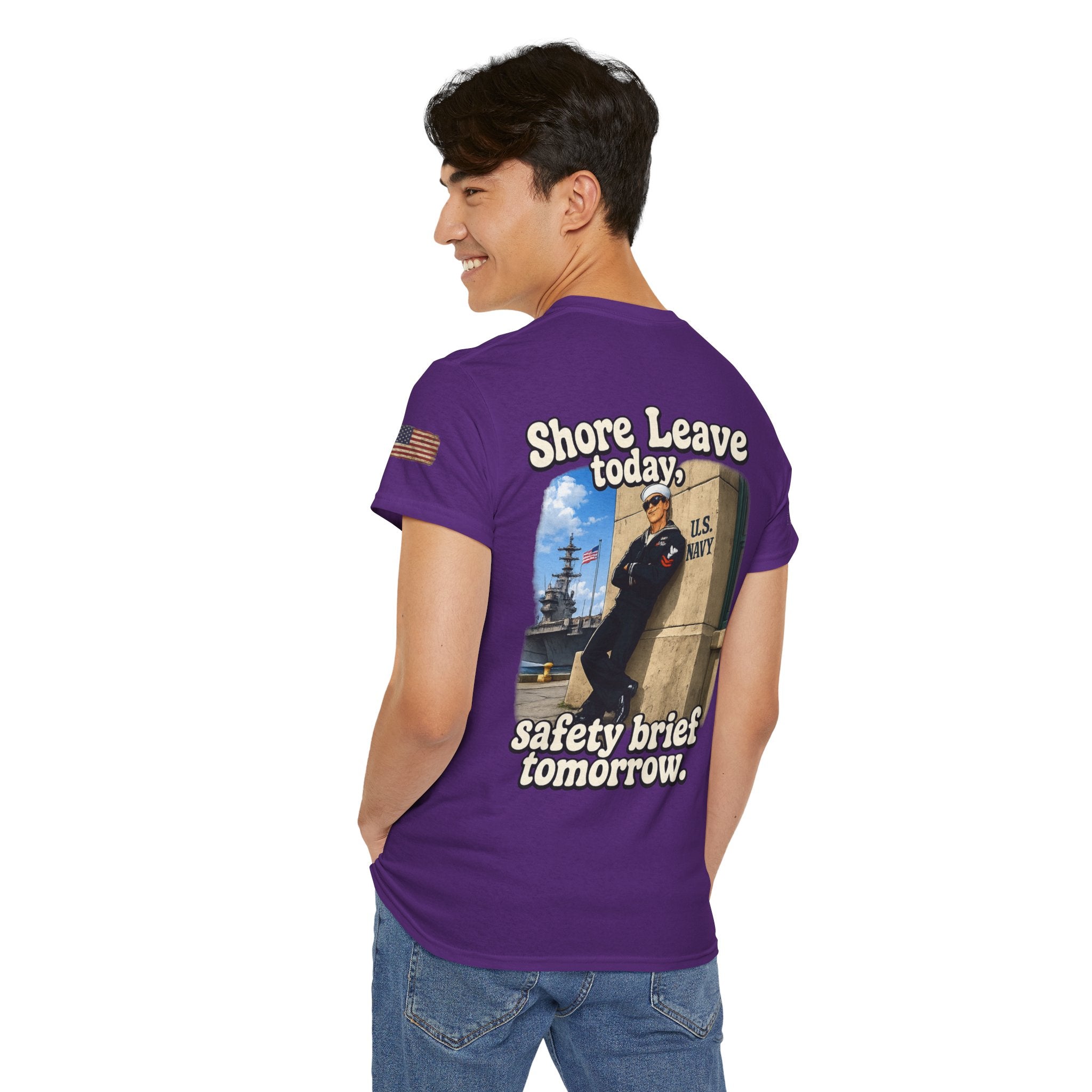 US Navy 'Shore Leave Today, Safety Brief Tomorrow' Graphic Tee