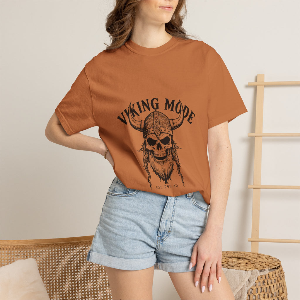 Viking Mode Skull Viking T-shirt | Norse Helmet Skull Graphic Tee