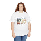 1776 American Flag Tee — "Home of the Free, Because of the Brave" Patriotic T-Shirt