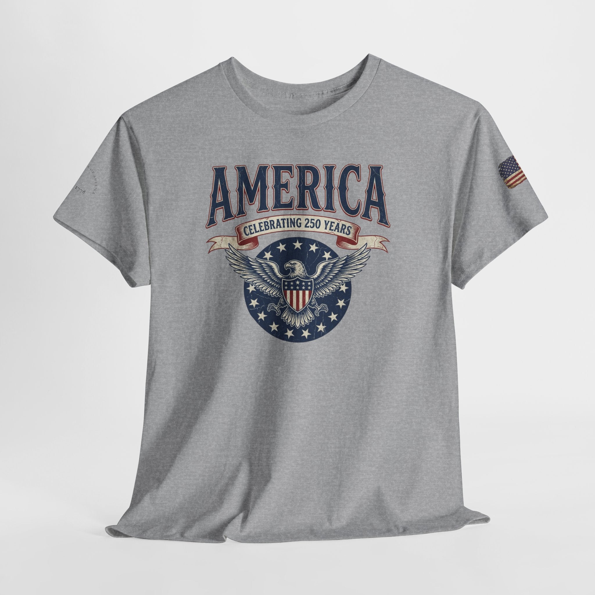 America Patriotic T‑Shirt – "America Celebrating 250 Years" Eagle Emblem