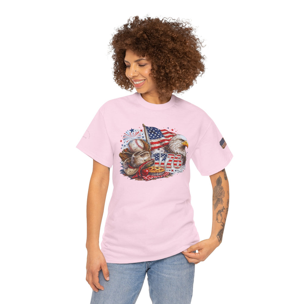 Patriotic Eagle American Flag T-Shirt — USA 1776 Military Tribute Tee