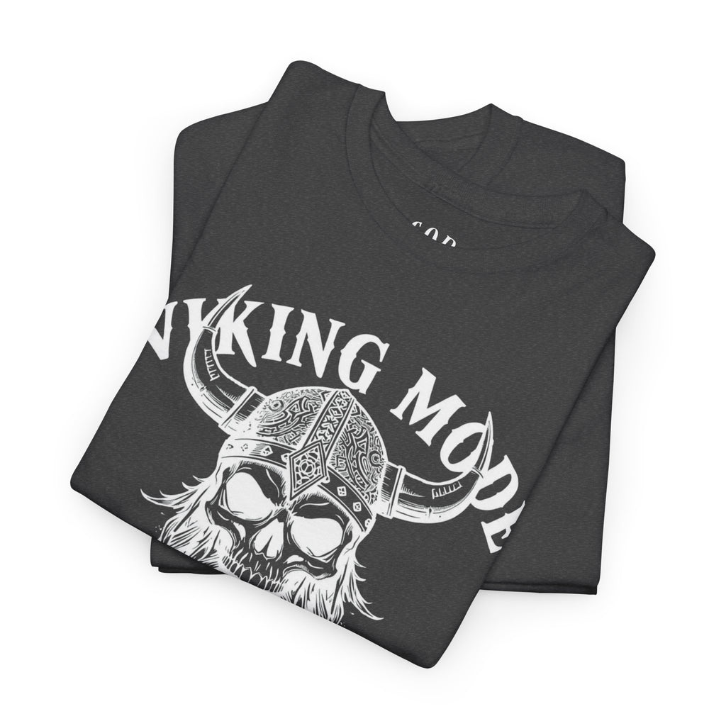 Viking Mode Skull Viking T-shirt | Norse Helmet Skull Graphic Tee