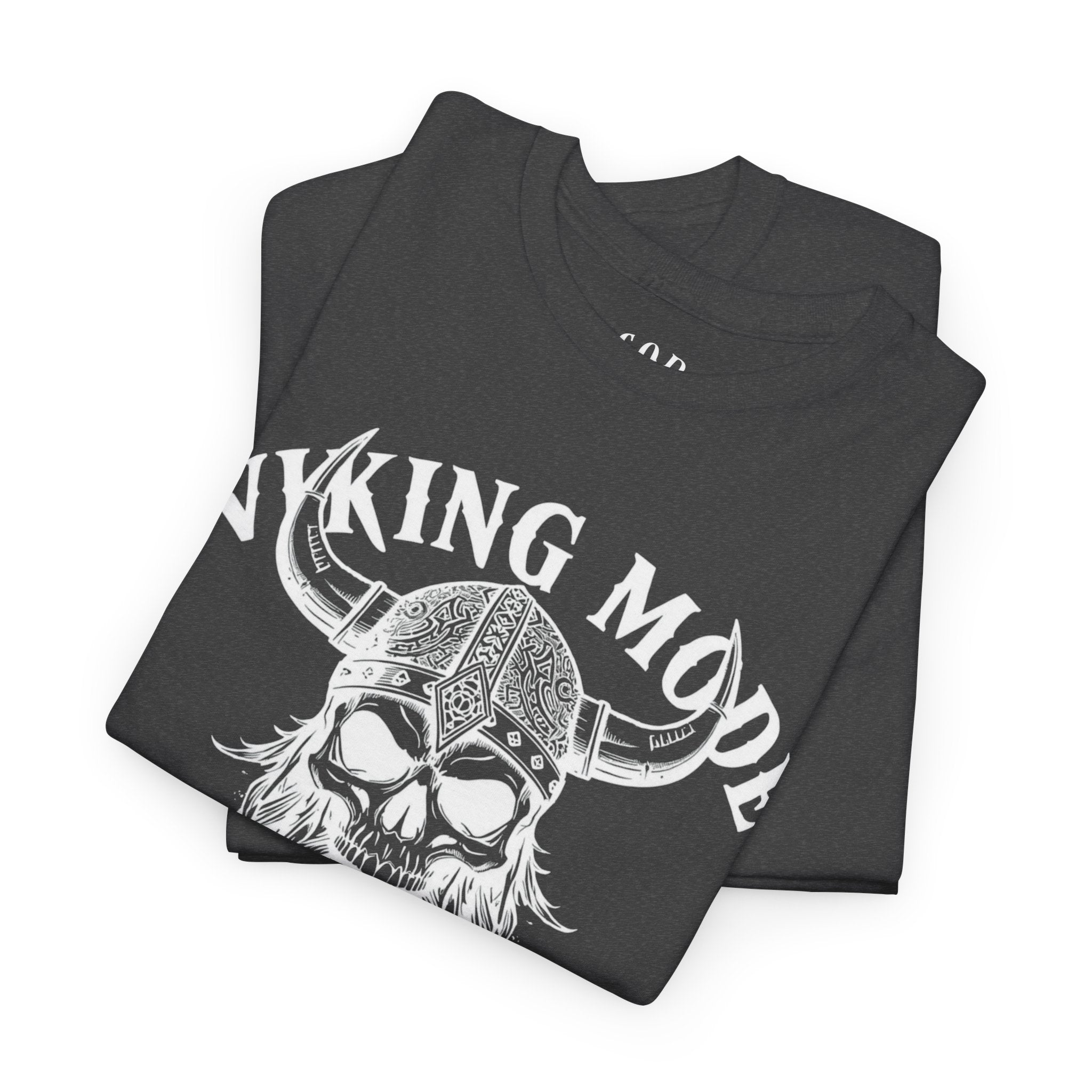 Viking Mode Skull Viking T-shirt | Norse Helmet Skull Graphic Tee