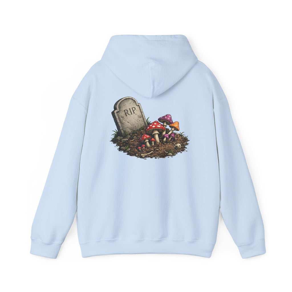 Mushroom Skull Hoodie — Gothic Mushroom Graveyard RIP Pullover