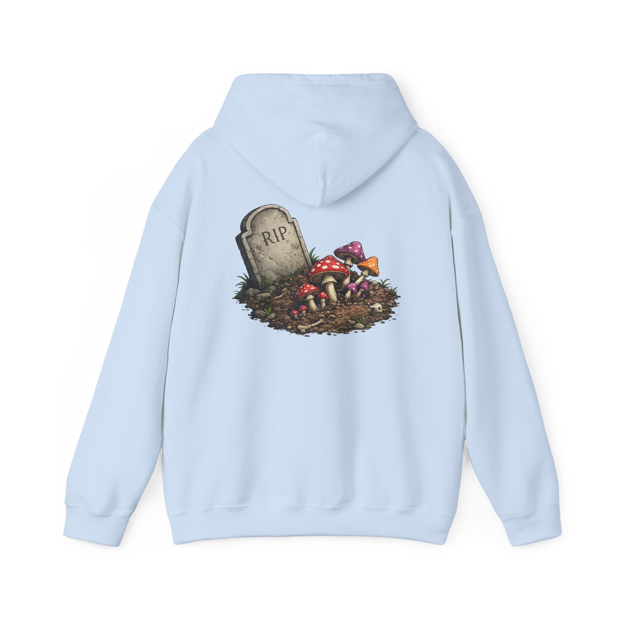 Mushroom Skull Hoodie — Gothic Mushroom Graveyard RIP Pullover