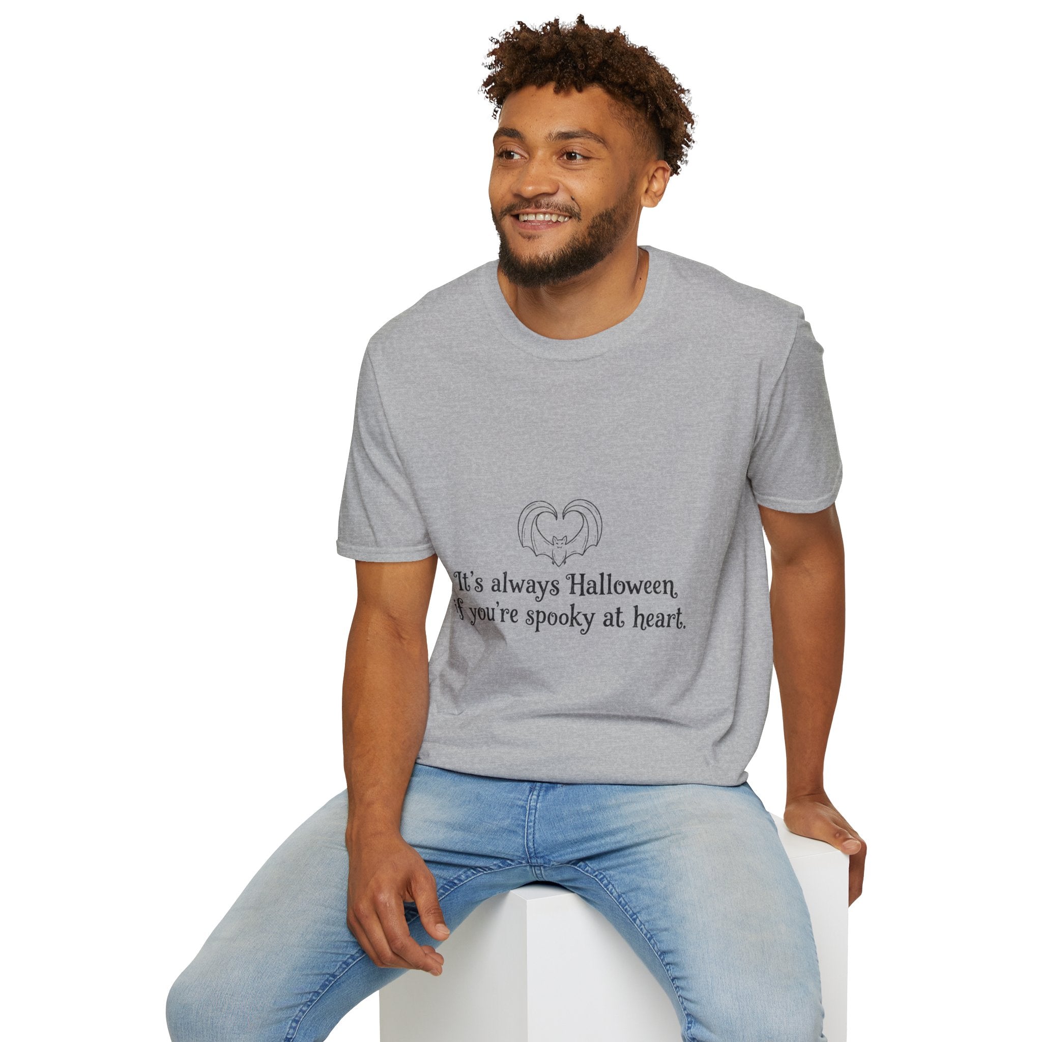 Halloween Bat Heart T-Shirt — "It's Always Halloween If You're Spooky at Heart"