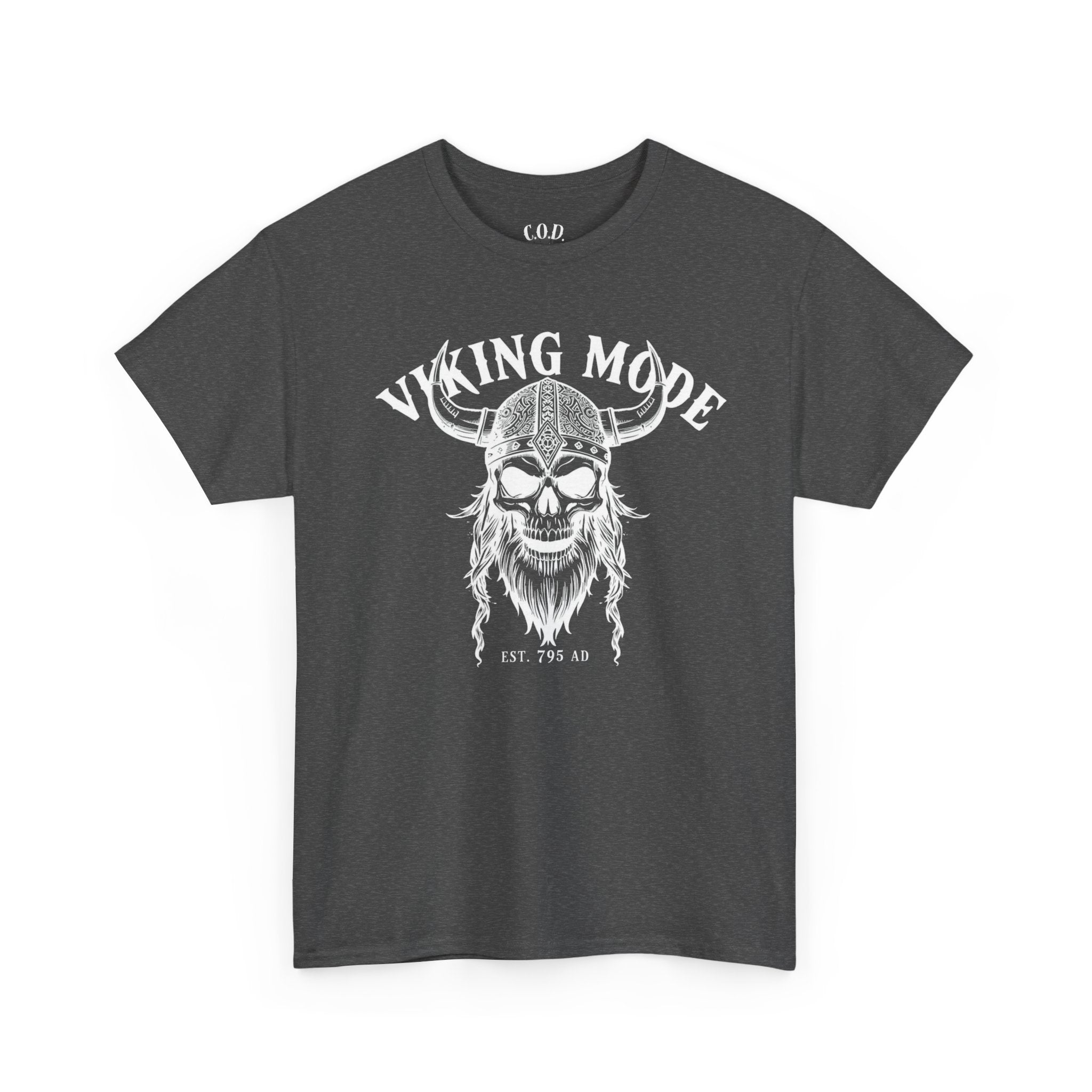 Viking Mode Skull Viking T-shirt | Norse Helmet Skull Graphic Tee
