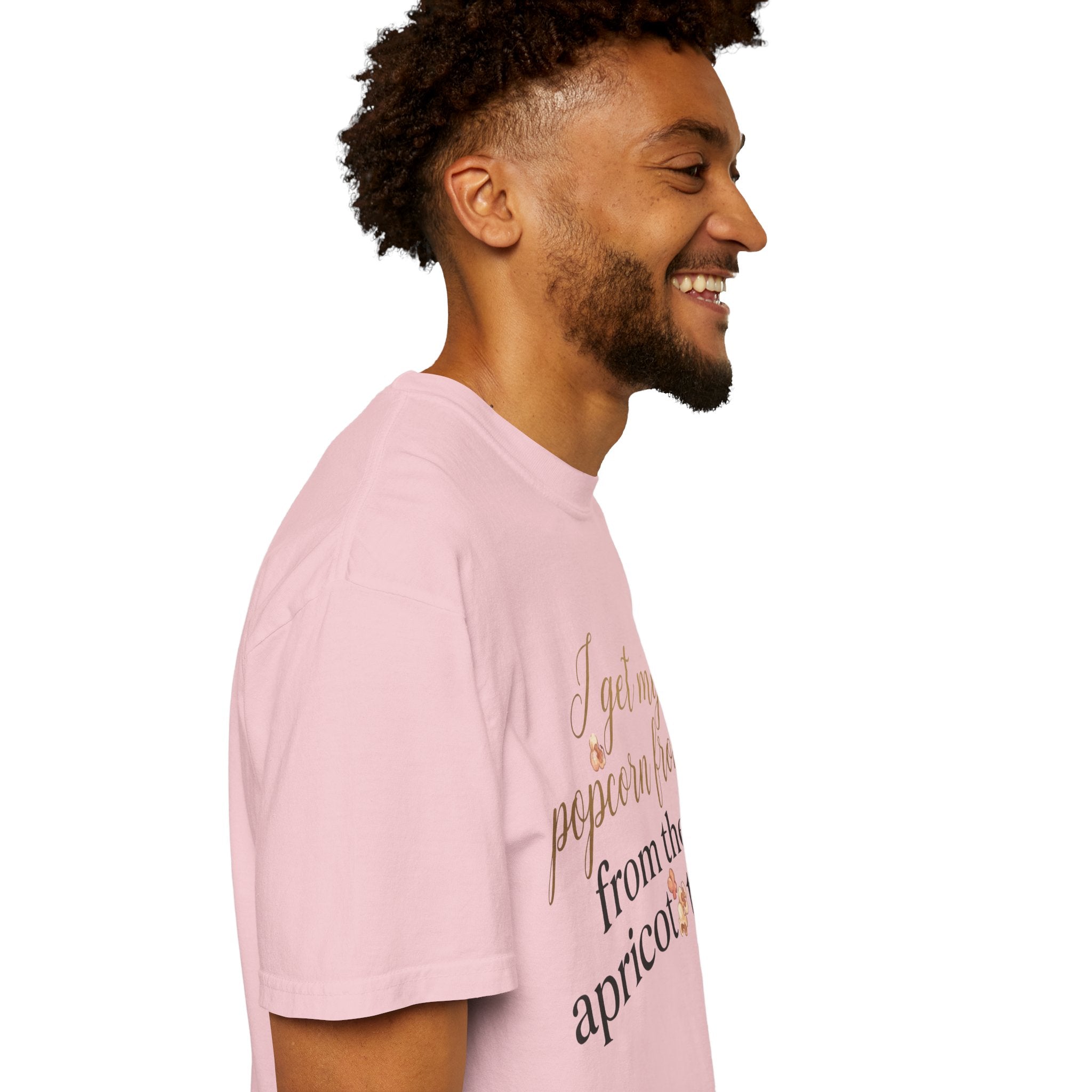 T-Shirt — “I Get My Popcorn From The Apricot Tree” Script Graphic Tee | Hymns | LDS |