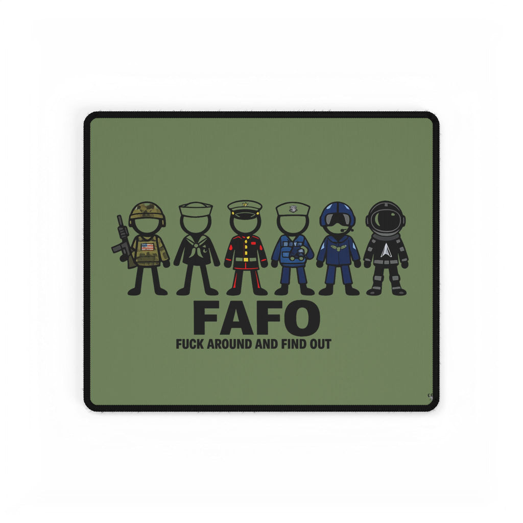 FAFO Military Crew Desk Mat — "Fuck Around and Find Out" Tactical Gaming/Office Mousepad