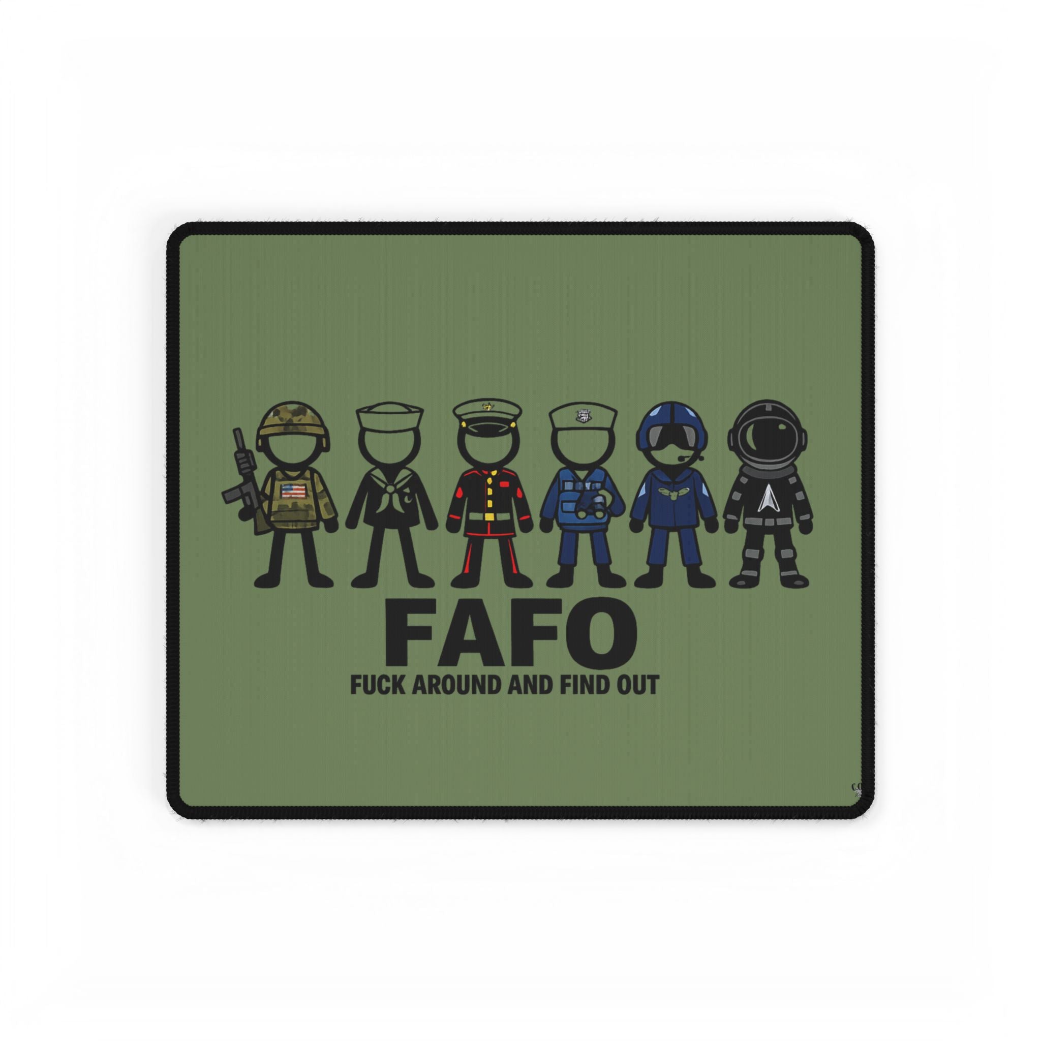 FAFO Military Crew Desk Mat — "Fuck Around and Find Out" Tactical Gaming/Office Mousepad