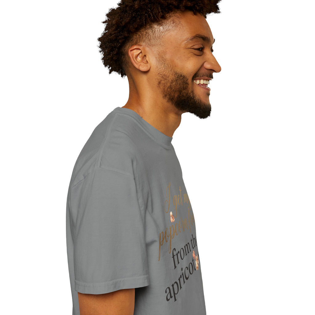 T-Shirt — “I Get My Popcorn From The Apricot Tree” Script Graphic Tee | Hymns | LDS |