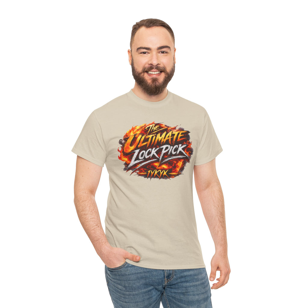 T-Shirt — "Ultimate Lock Pick" Fiery Logo Graphic Tee