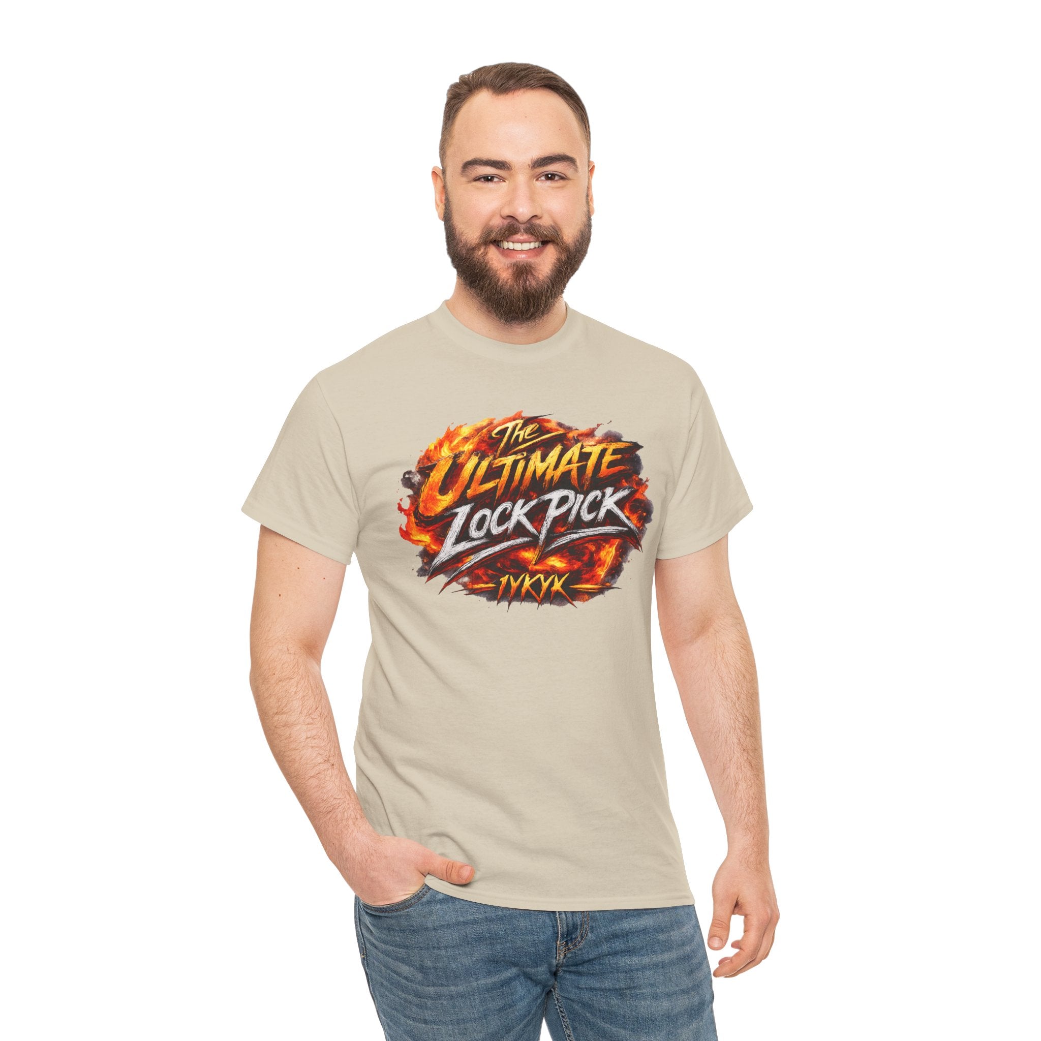 T-Shirt — "Ultimate Lock Pick" Fiery Logo Graphic Tee