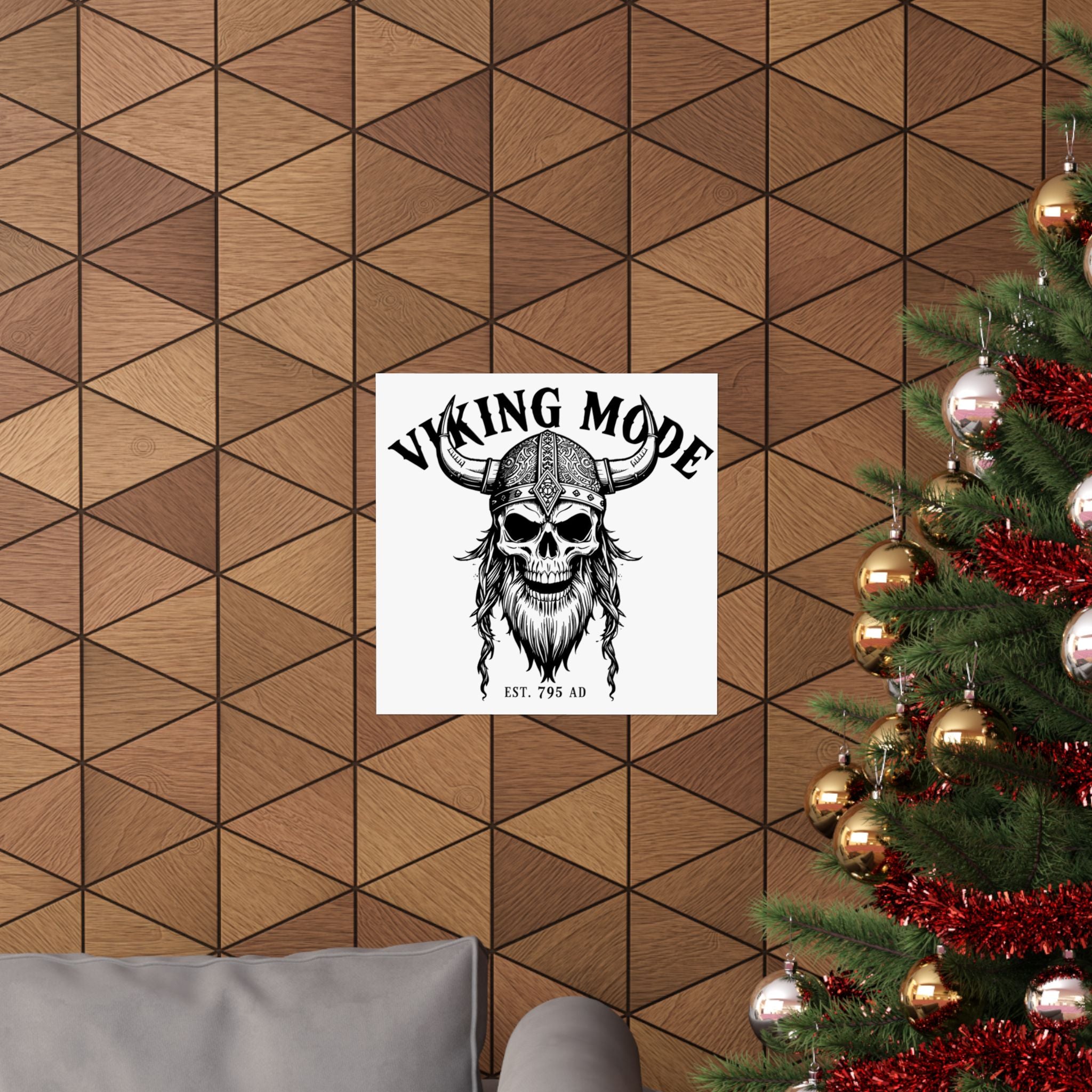 Viking Mode Skull Poster | Matte Vertical Poster