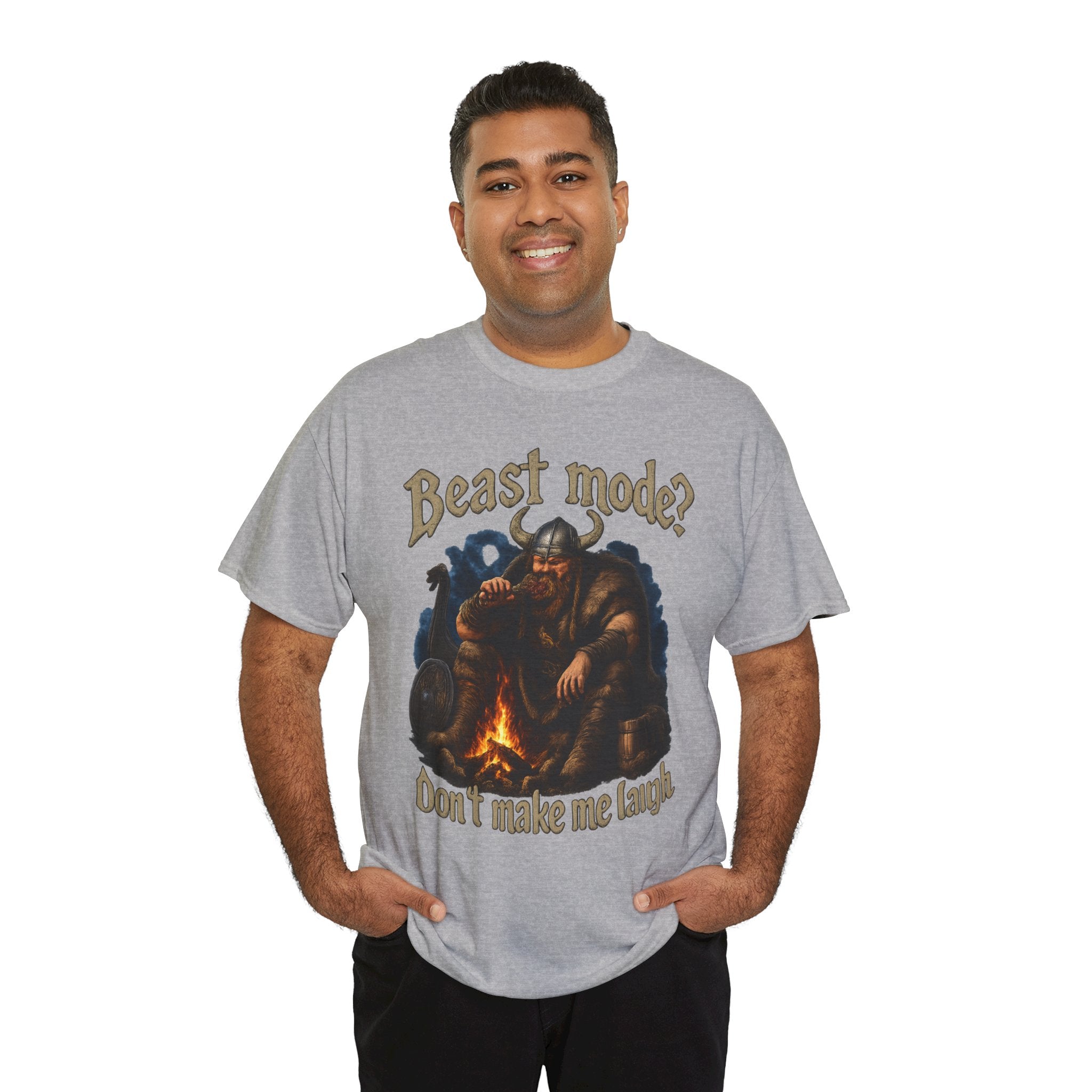 Viking Campfire T-Shirt — "Beast mode? Don’t make me laugh" Graphic Tee