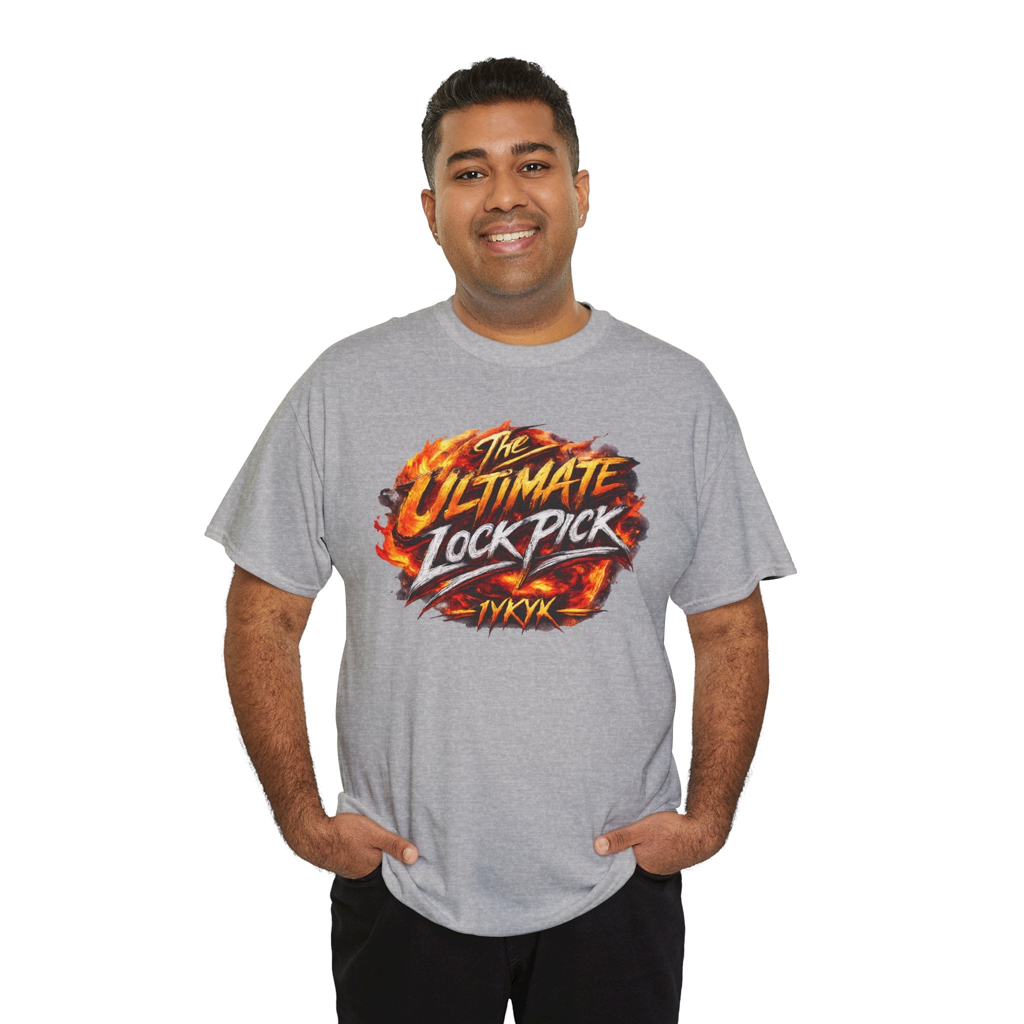 T-Shirt — "Ultimate Lock Pick" Fiery Logo Graphic Tee