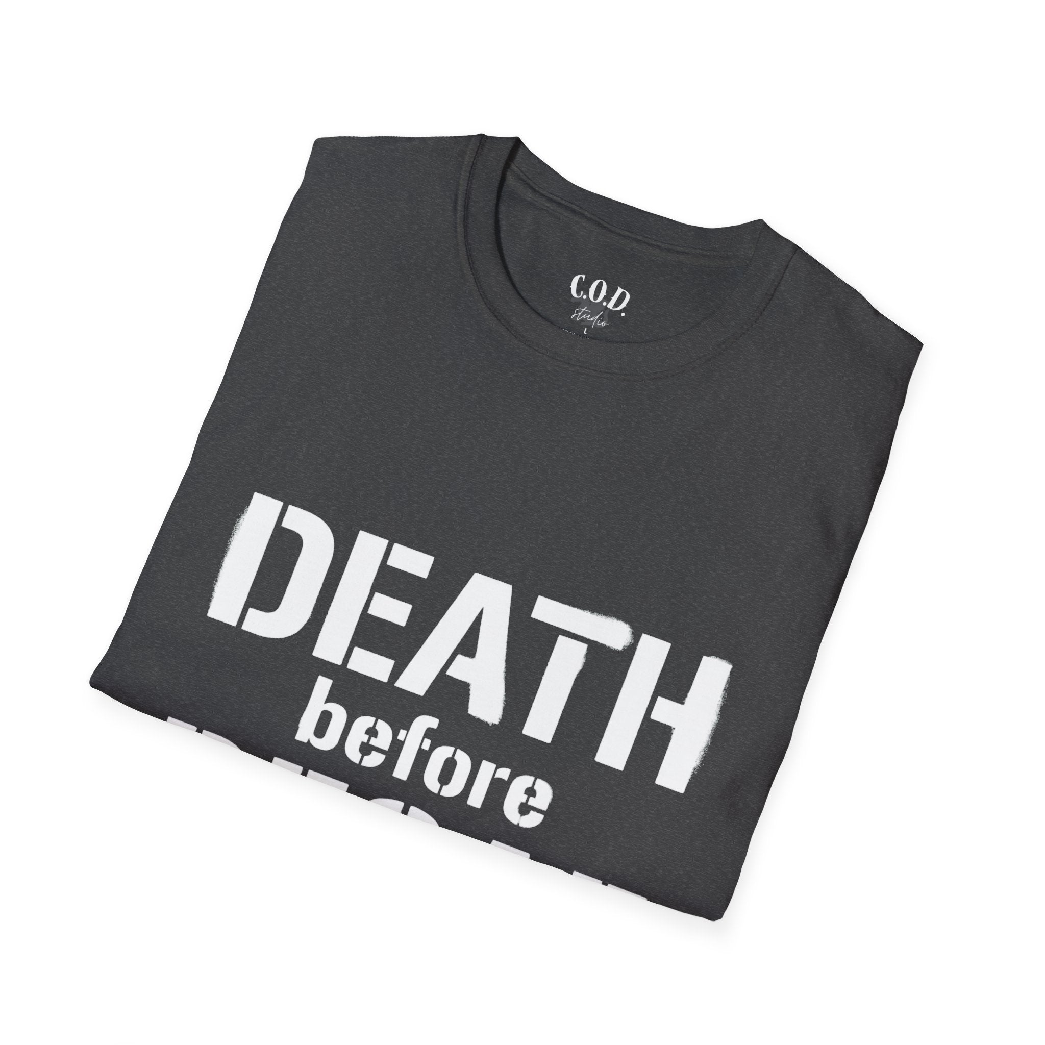 Death Before Decaf T-Shirt — Funny Coffee Lover Tee