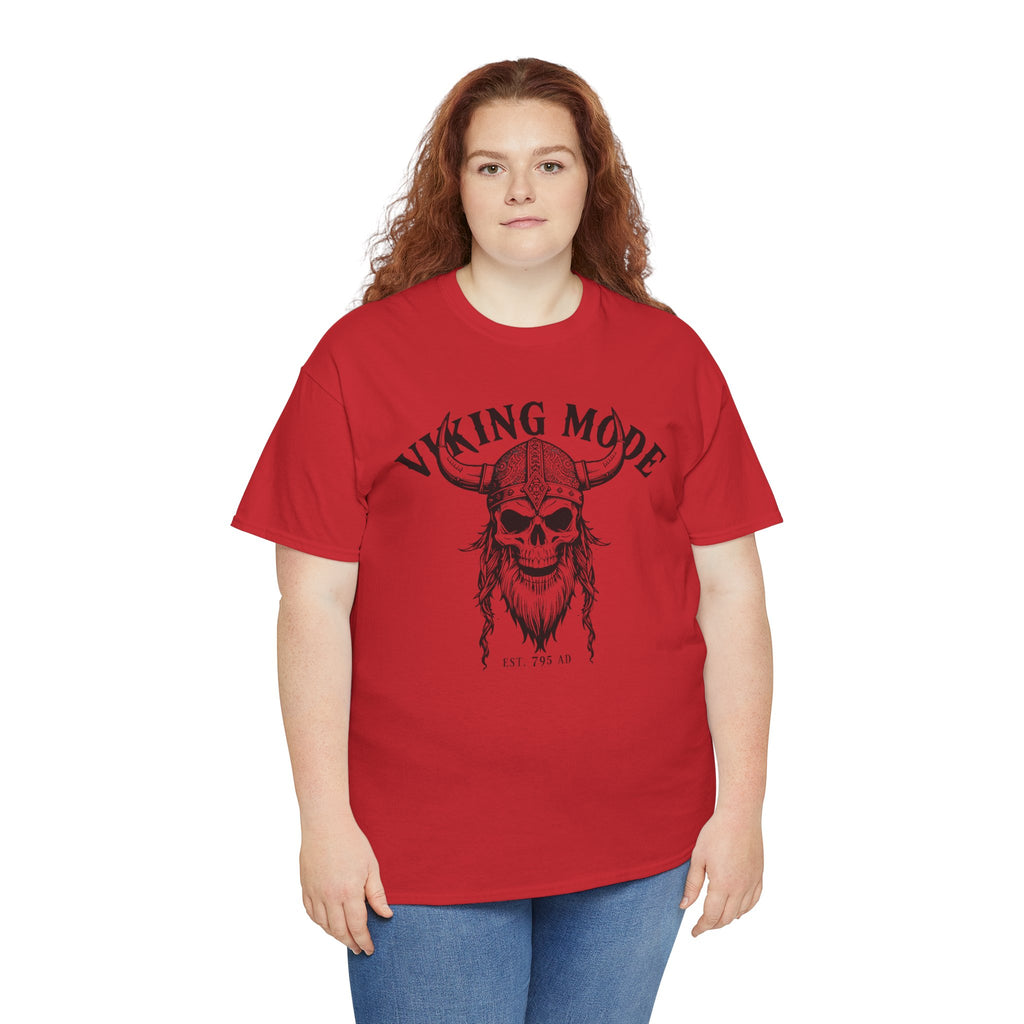 Viking Mode Skull Viking T-shirt | Norse Helmet Skull Graphic Tee