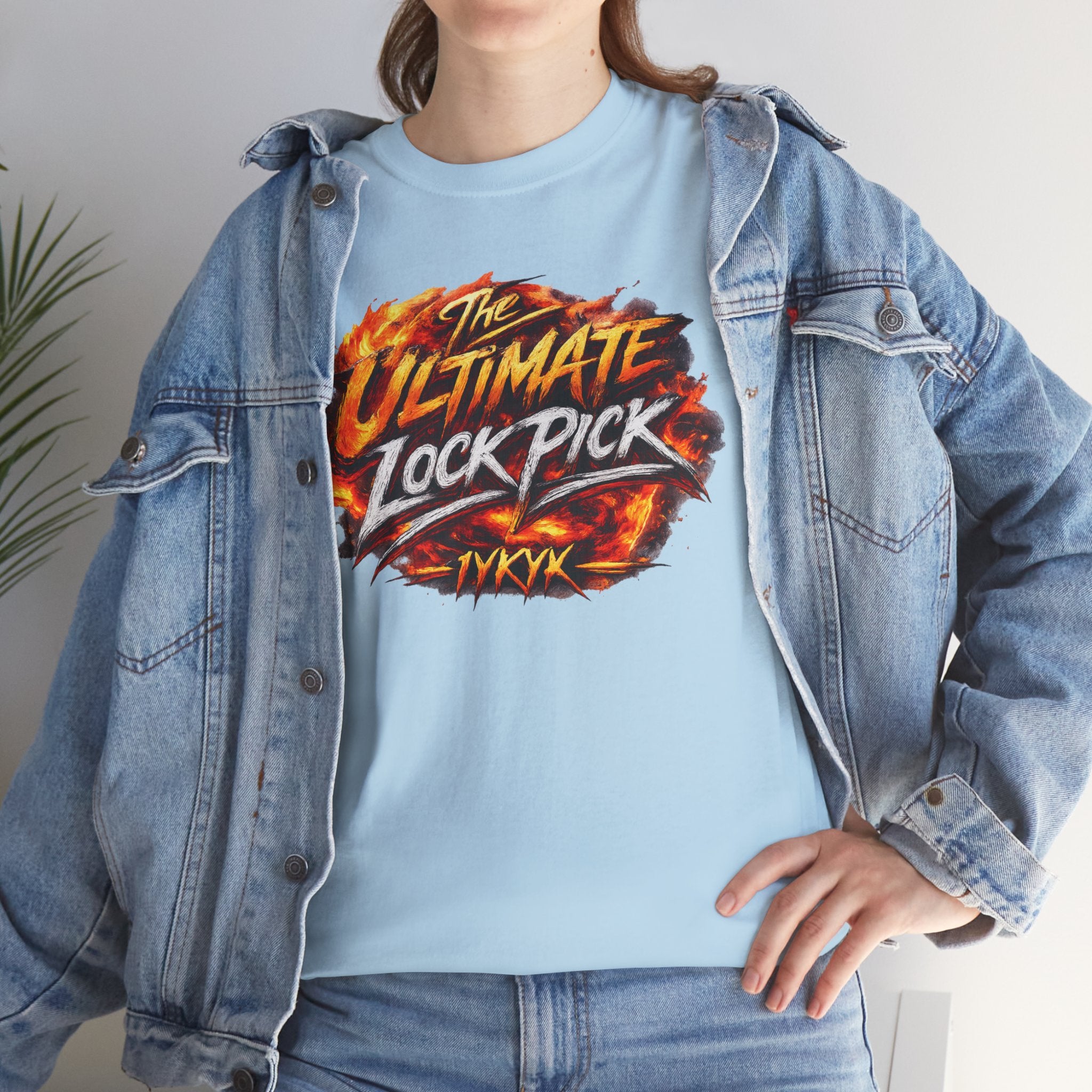T-Shirt — "Ultimate Lock Pick" Fiery Logo Graphic Tee