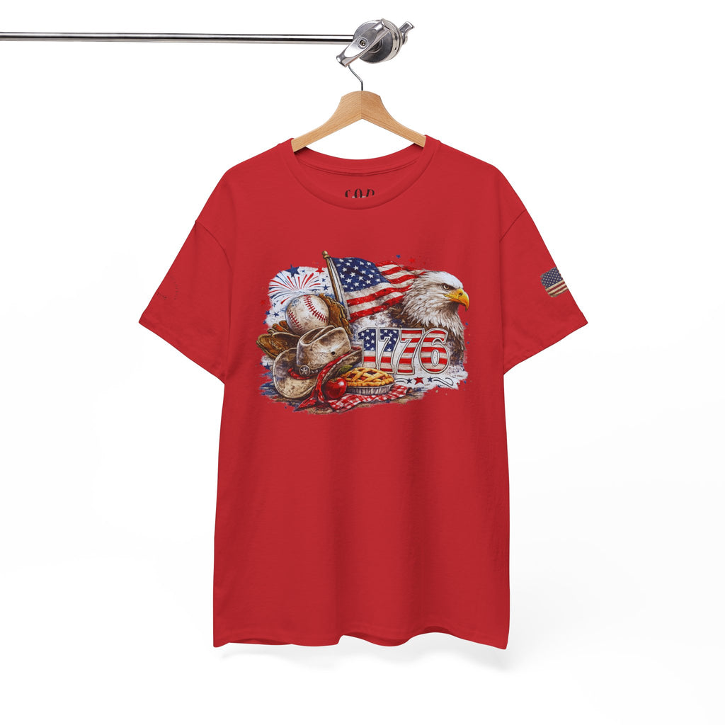 Patriotic Eagle American Flag T-Shirt — USA 1776 Military Tribute Tee
