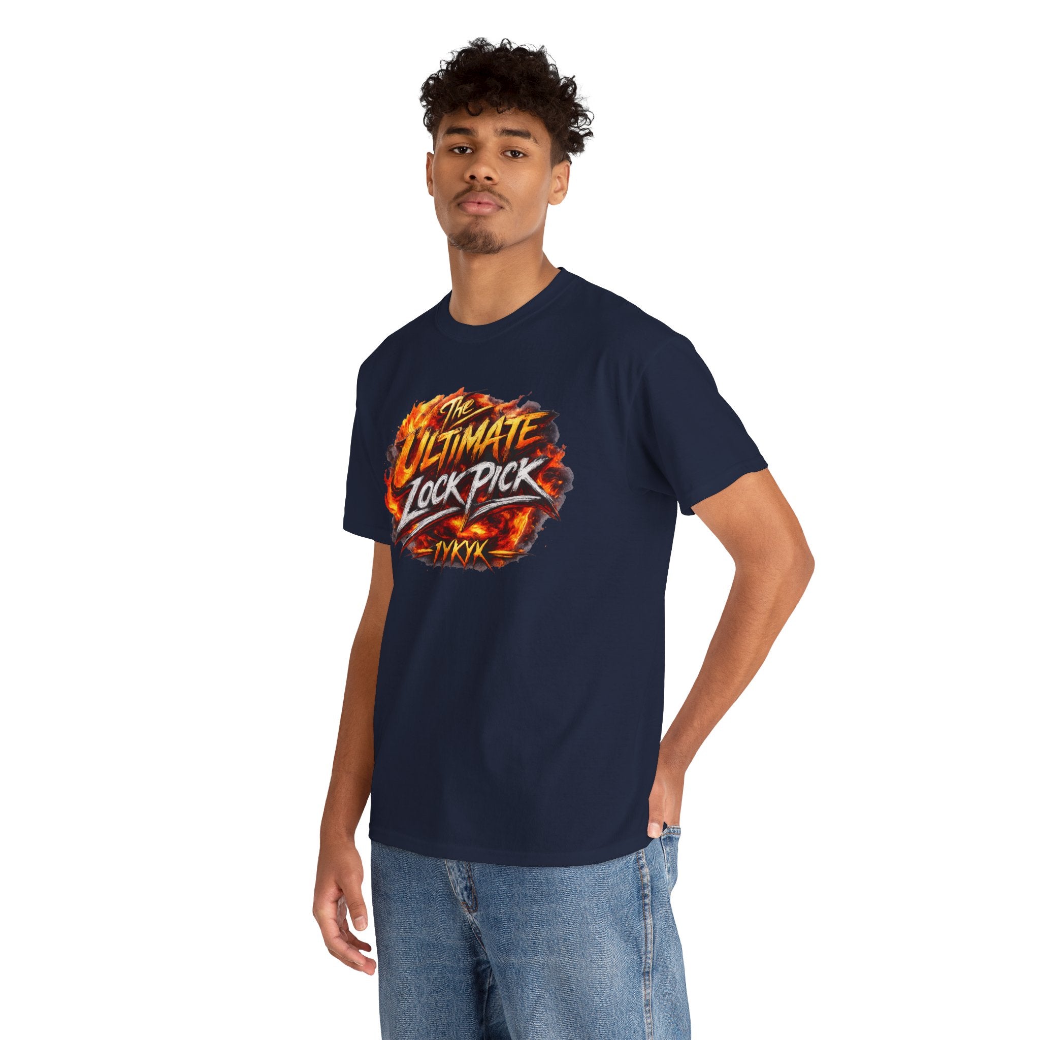 T-Shirt — "Ultimate Lock Pick" Fiery Logo Graphic Tee