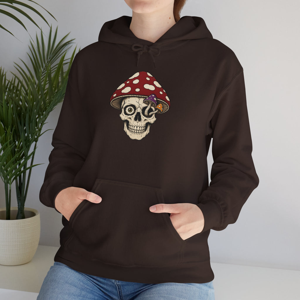 Mushroom Skull Hoodie — Gothic Mushroom Graveyard RIP Pullover