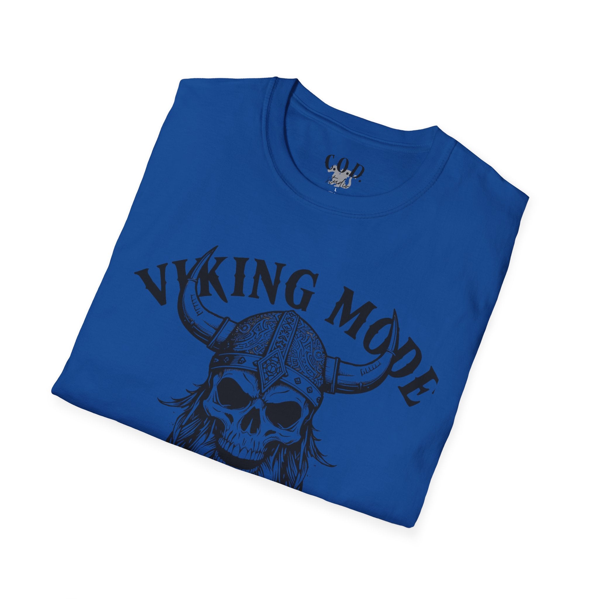 Viking Mode T-Shirt — Skull Horned Helmet Graphic