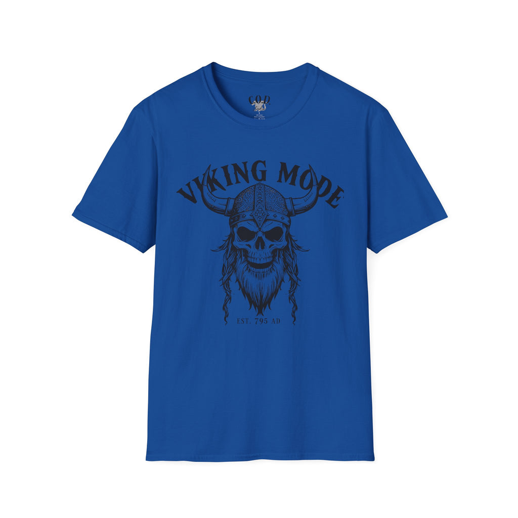 Viking Mode T-Shirt — Skull Horned Helmet Graphic