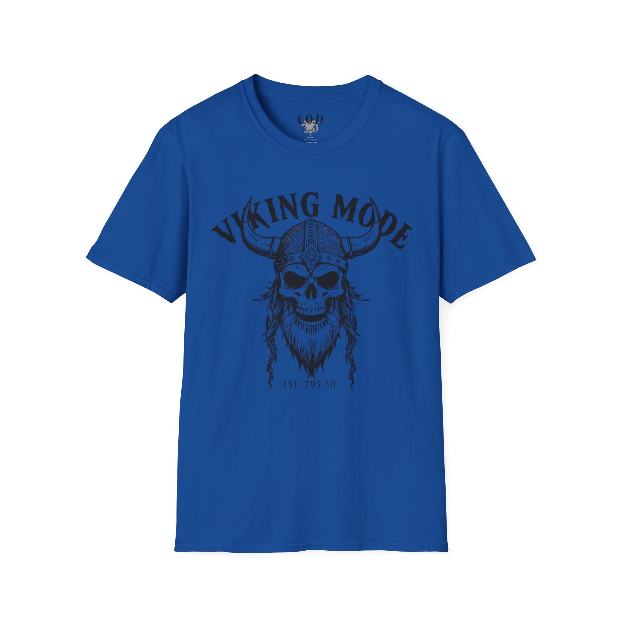 Viking Mode T-Shirt — Skull Horned Helmet Graphic