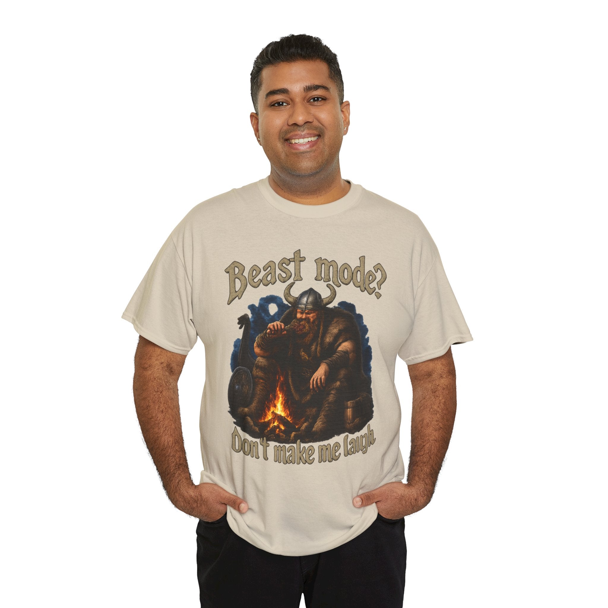 Viking Campfire T-Shirt — "Beast mode? Don’t make me laugh" Graphic Tee