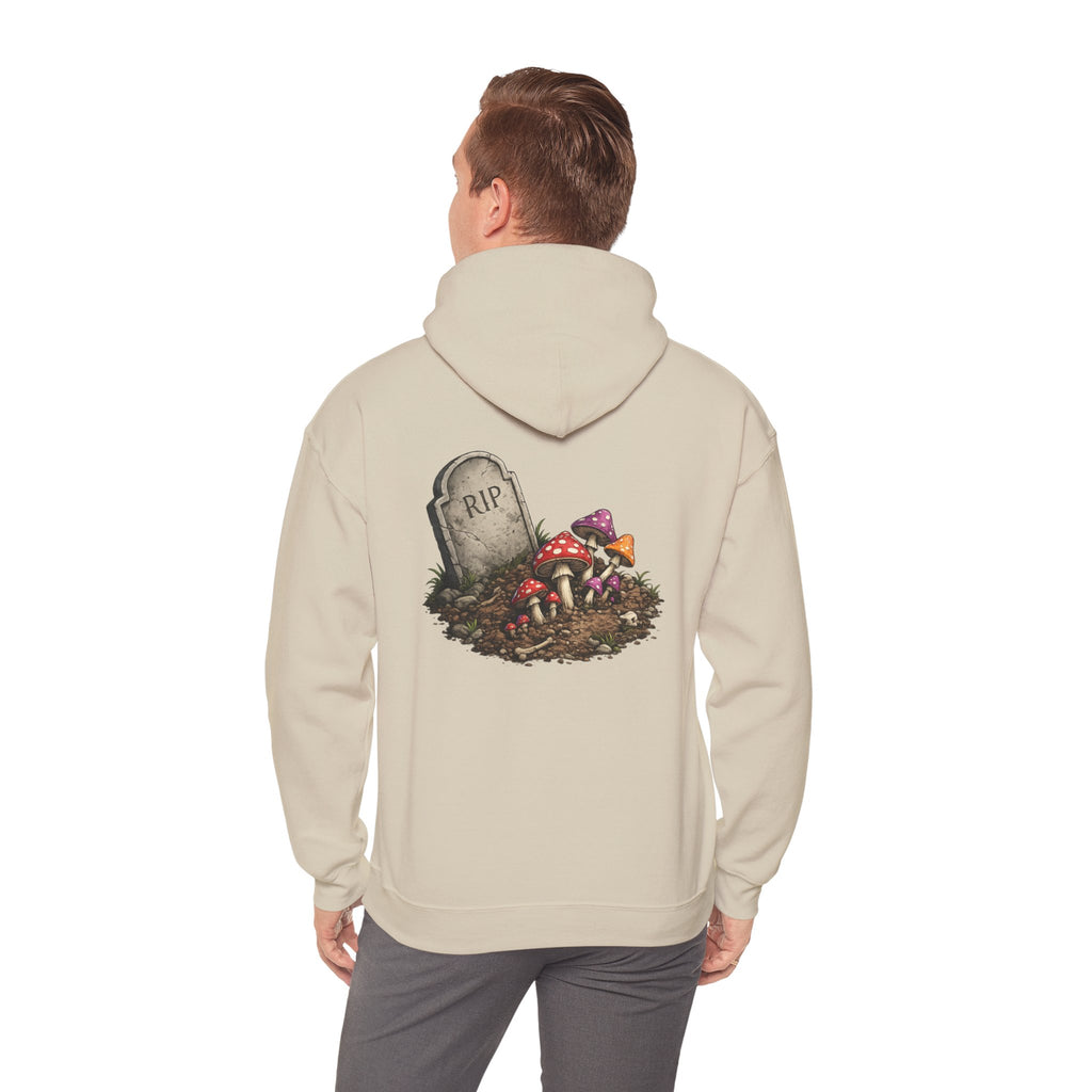 Mushroom Skull Hoodie — Gothic Mushroom Graveyard RIP Pullover
