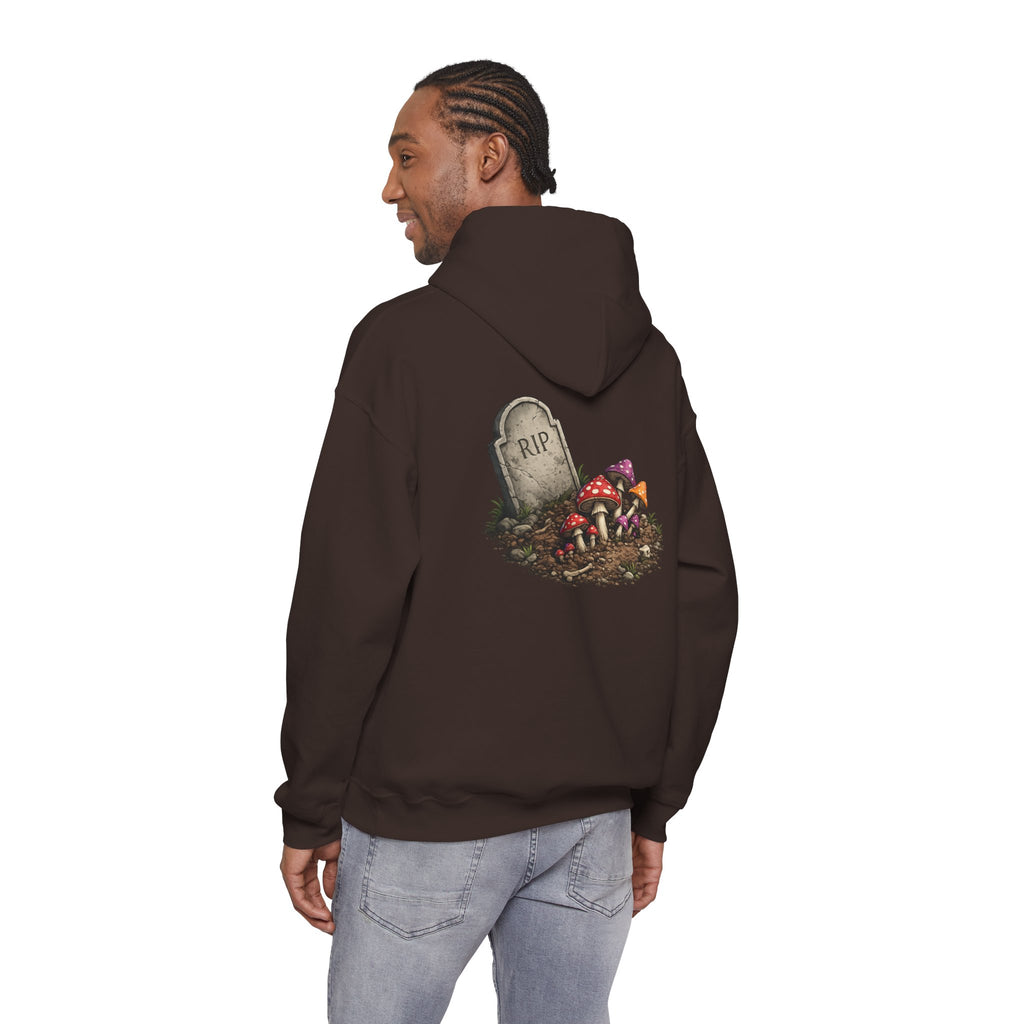 Mushroom Skull Hoodie — Gothic Mushroom Graveyard RIP Pullover