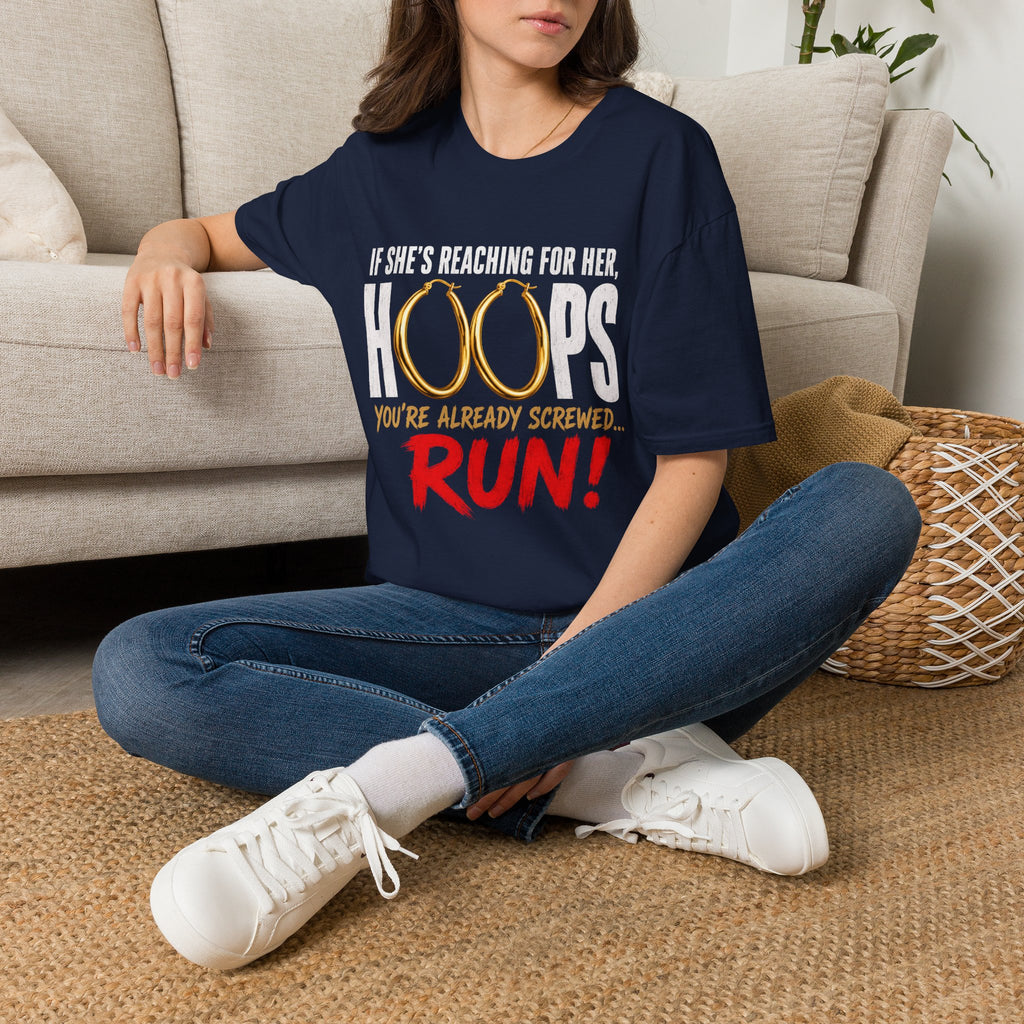 T-Shirt — "If She's Reaching for Her Hoops" Graphic Tee