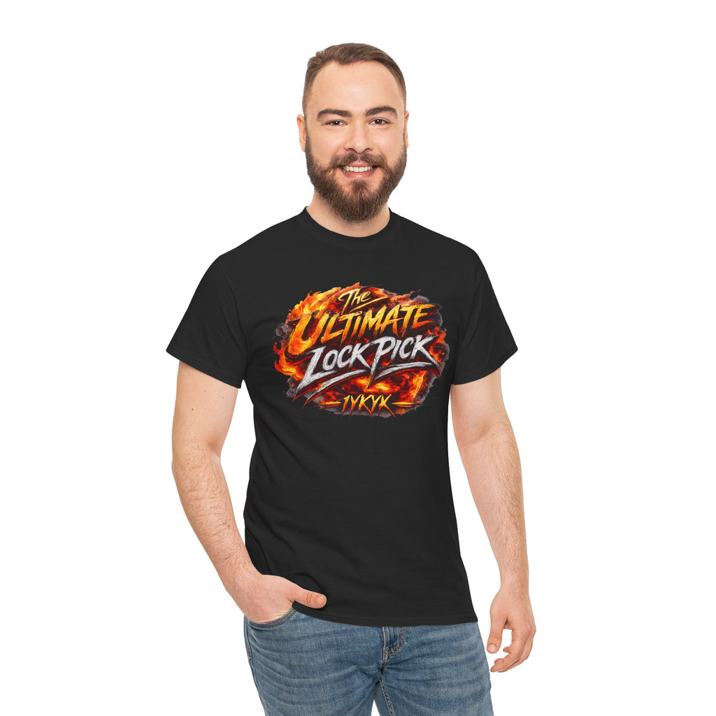 T-Shirt — "Ultimate Lock Pick" Fiery Logo Graphic Tee