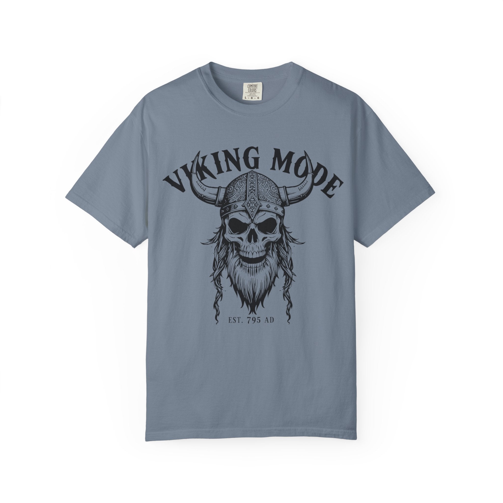 Viking Mode T-Shirt — Skull Viking Helmet Graphic Tee