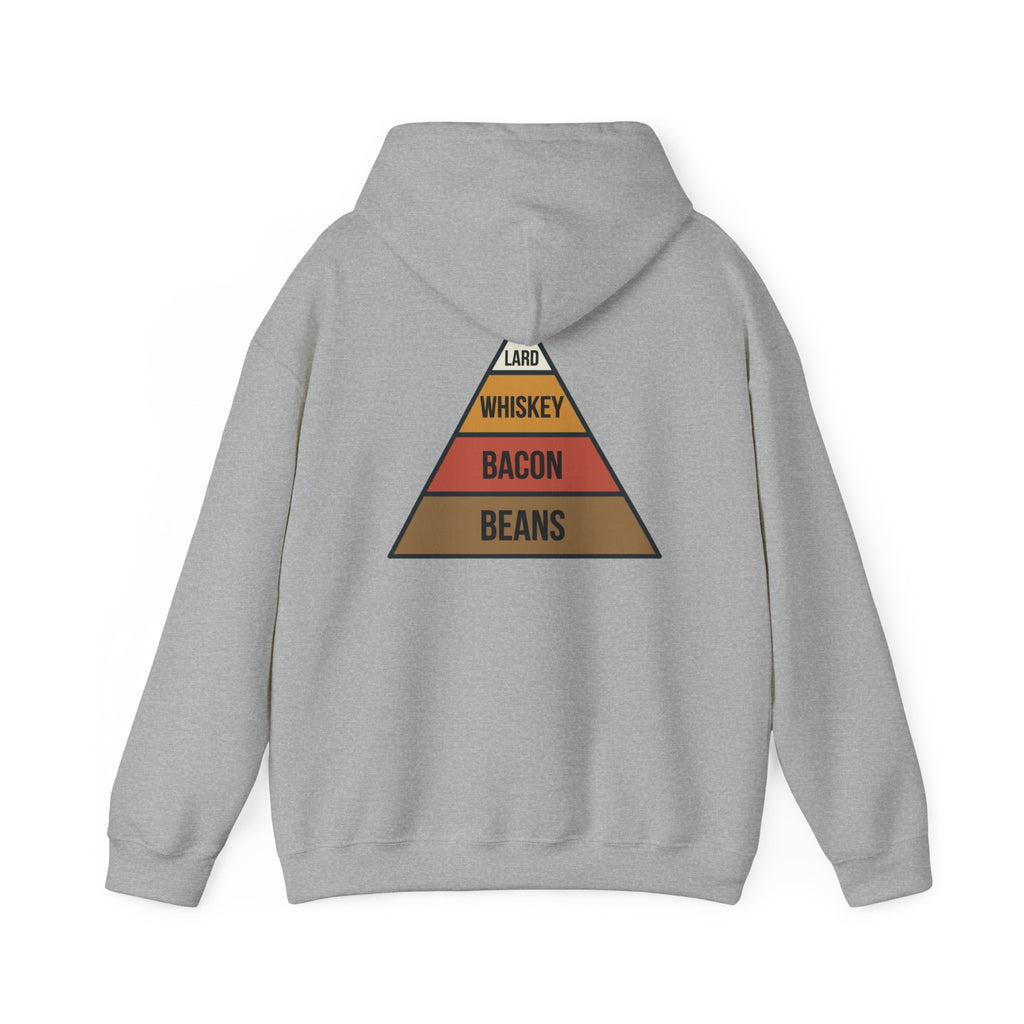 Food Pyramid Design Hoodie | Beans Bacon Whiskey Lard Illustration