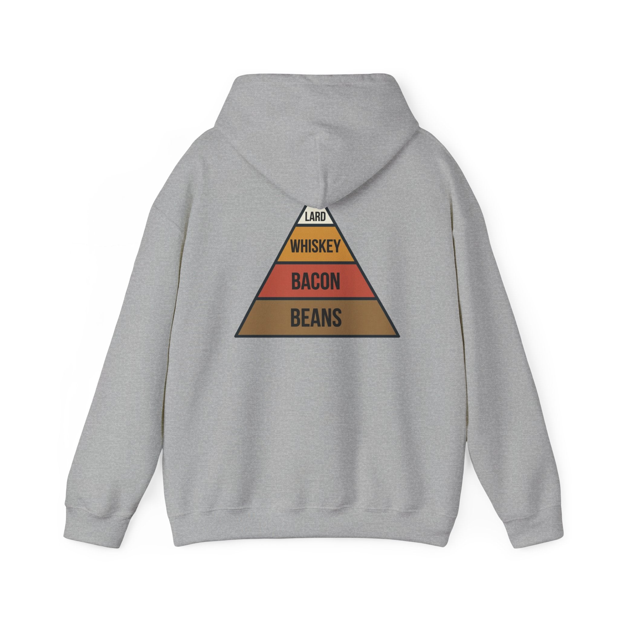 Food Pyramid Design Hoodie | Beans Bacon Whiskey Lard Illustration
