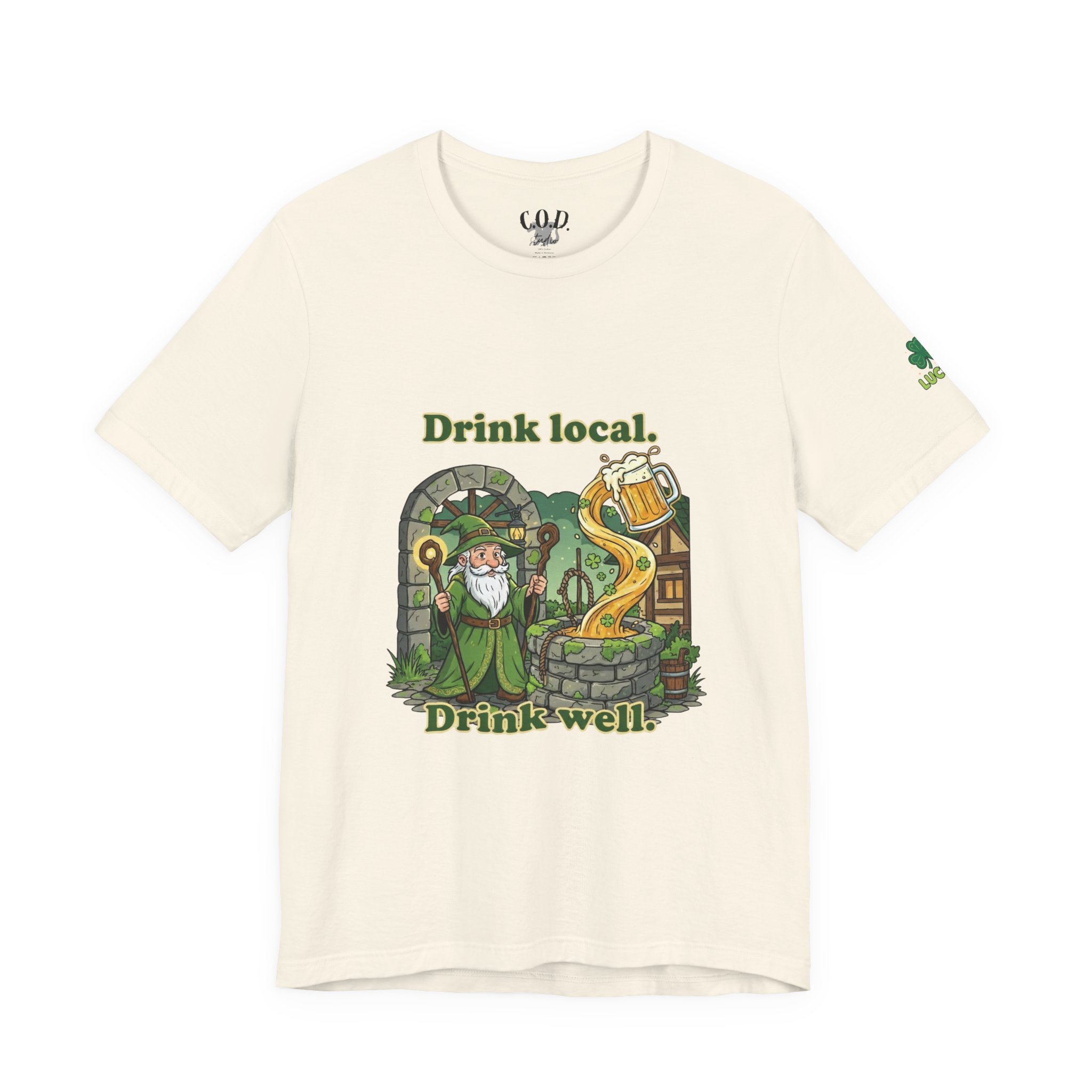 Drink local, Drink well T-Shirt | St. Patrick's Day Wizard beer design