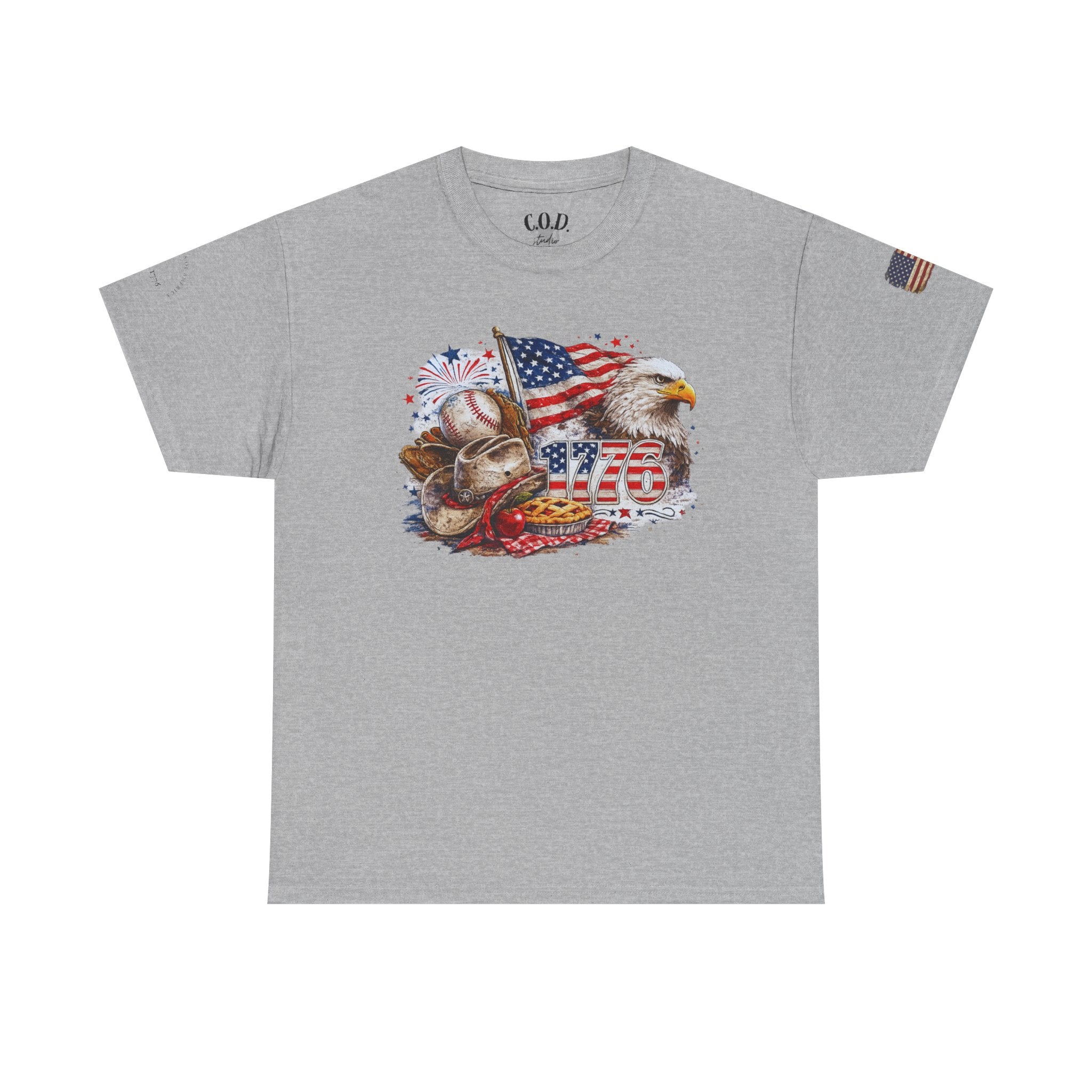 Patriotic Eagle American Flag T-Shirt — USA 1776 Military Tribute Tee