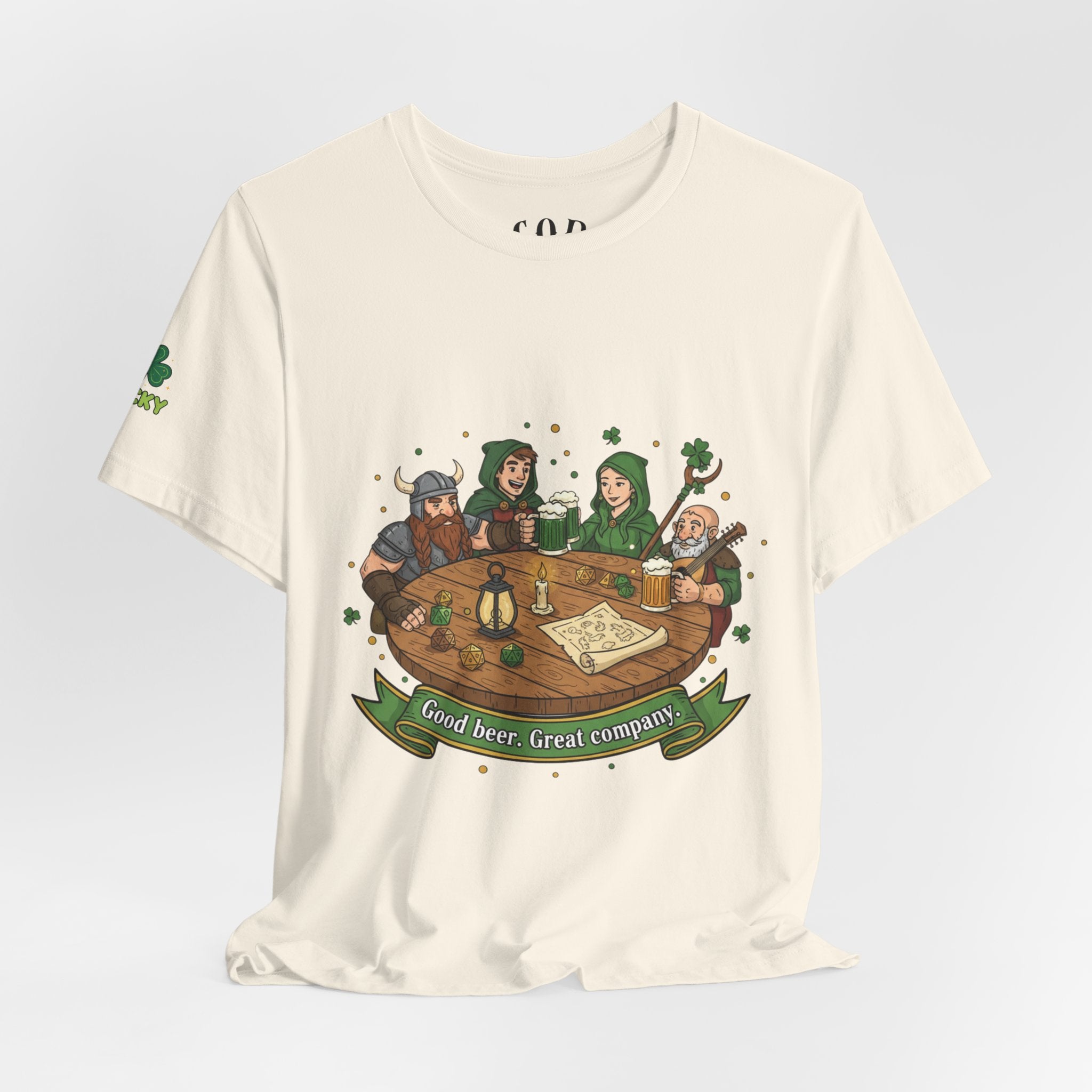 D&D Party at Tavern Table T-Shirt | St. Patrick's Day - Fantasy RPG Dice Roleplay Tee