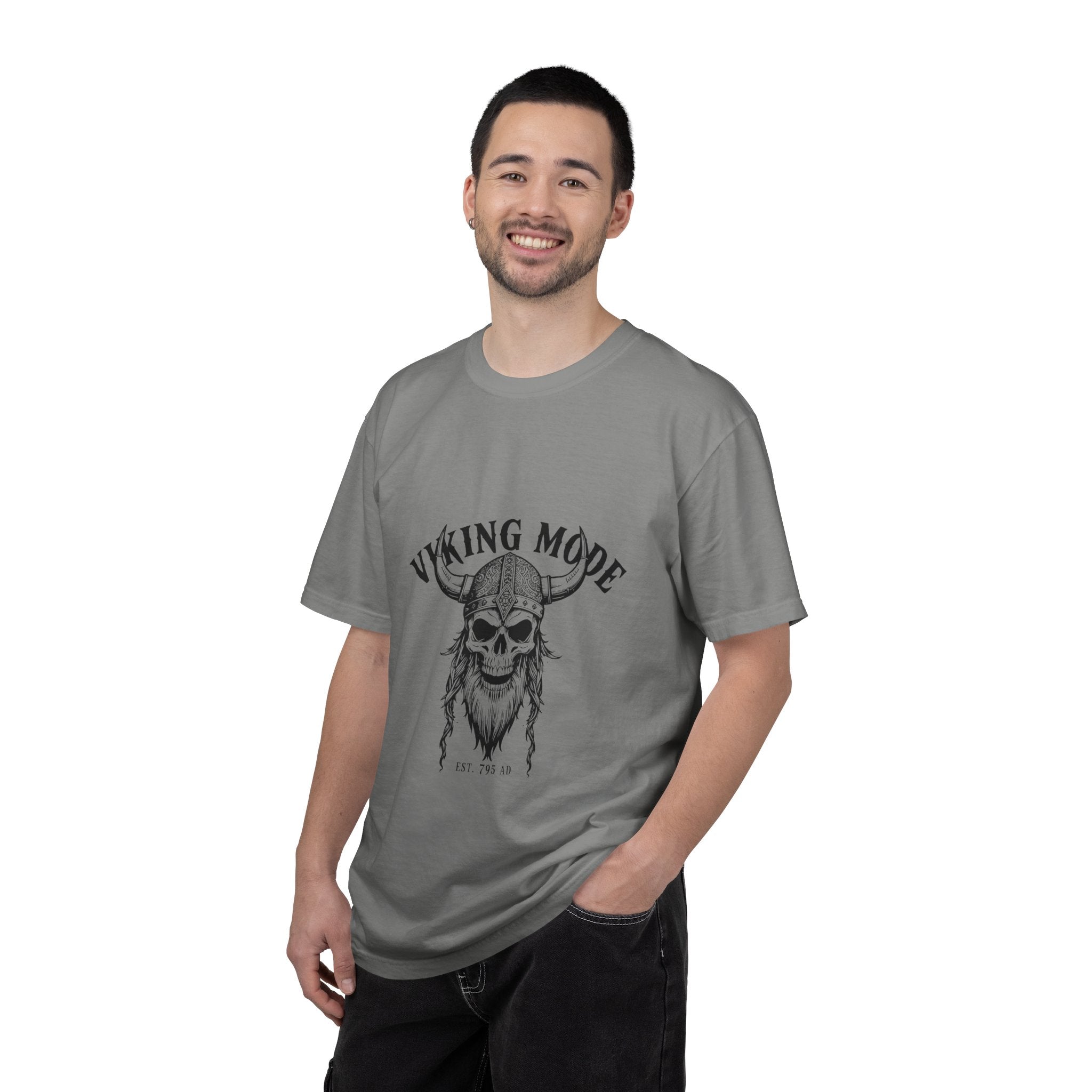 Viking Mode Skull Viking T-shirt | Norse Helmet Skull Graphic Tee