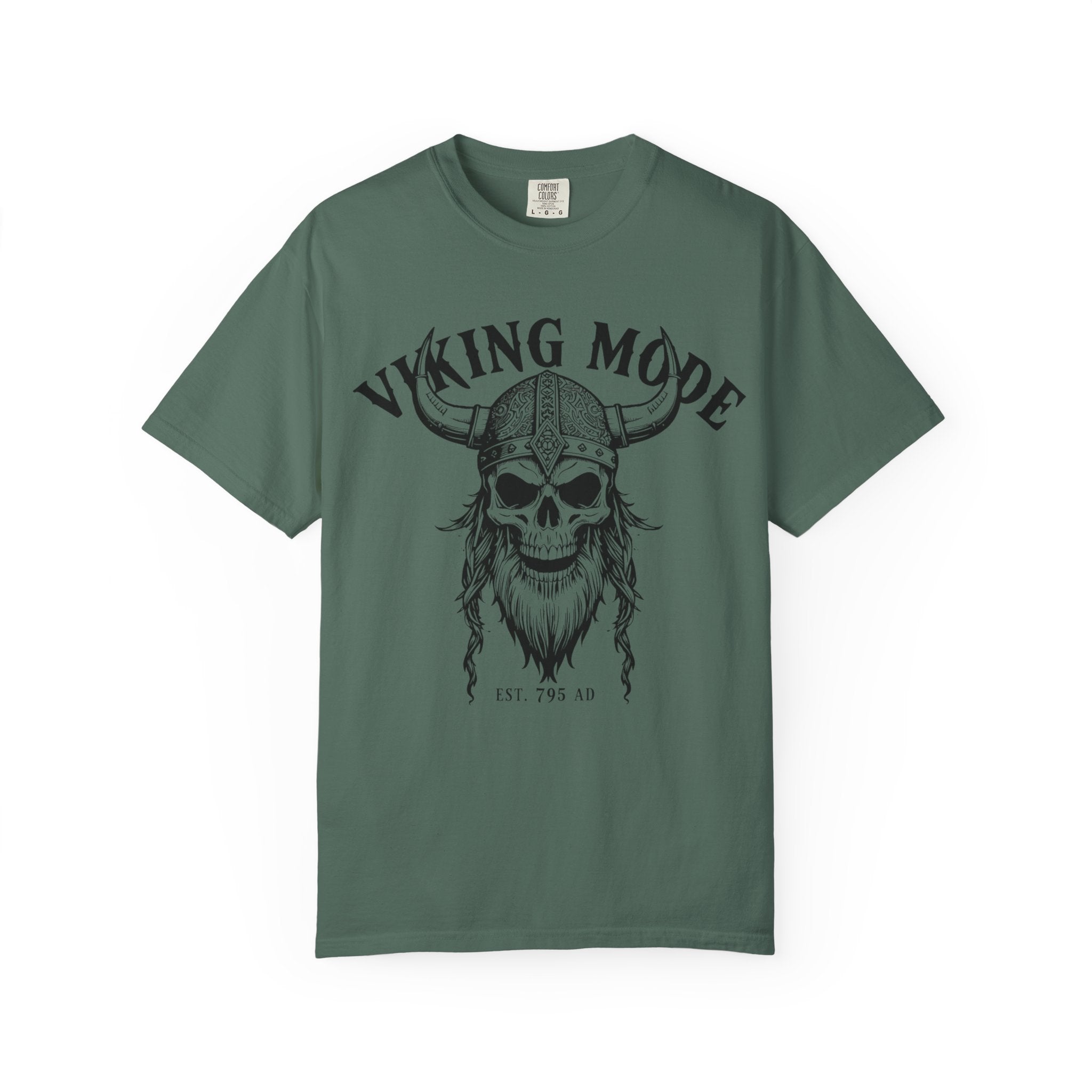 Viking Mode T-Shirt — Skull Viking Helmet Graphic Tee