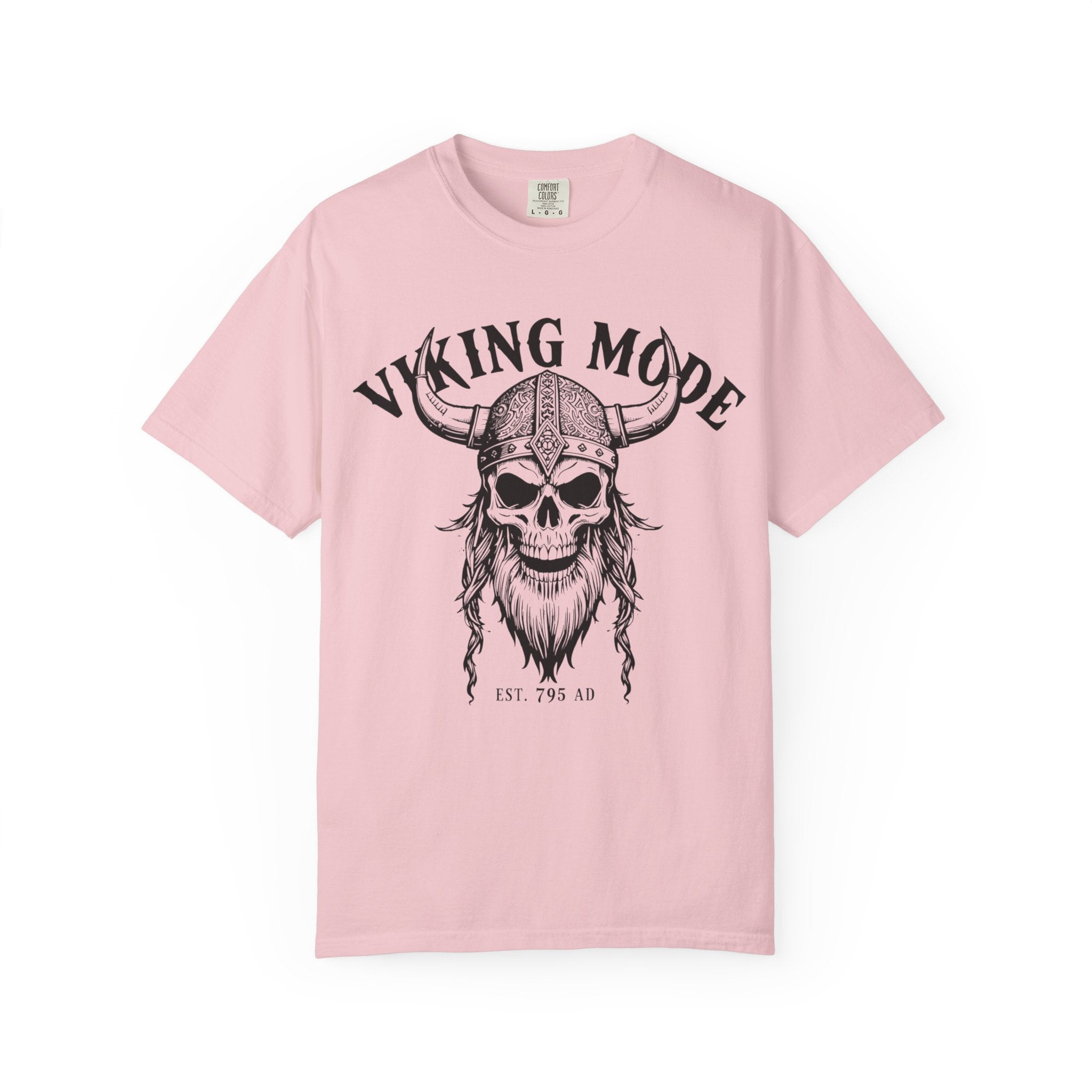 Viking Mode T-Shirt — Skull Viking Helmet Graphic Tee