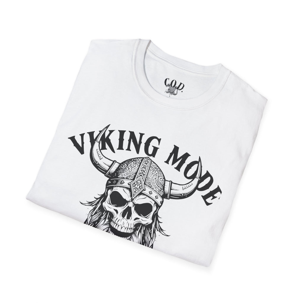 Viking Mode T-Shirt — Skull Horned Helmet Graphic