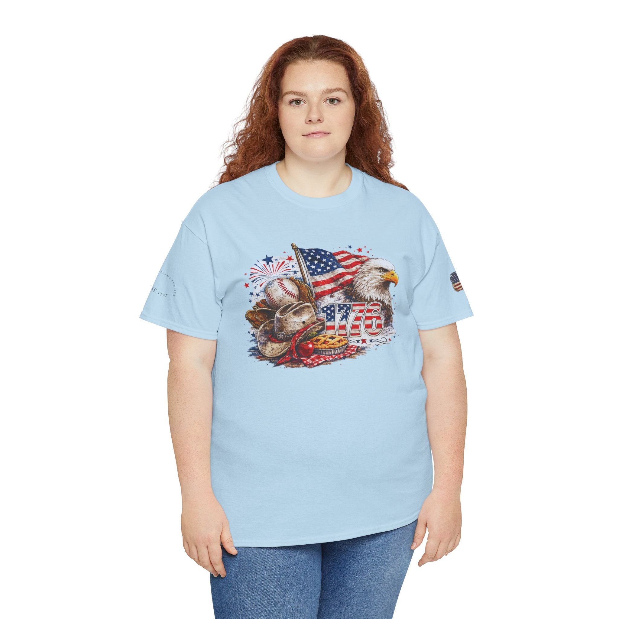 Patriotic Eagle American Flag T-Shirt — USA 1776 Military Tribute Tee