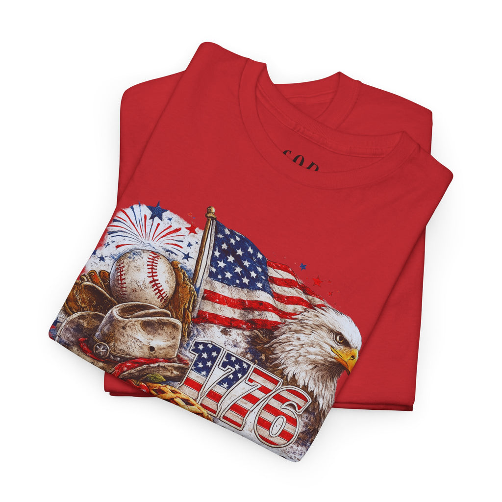 Patriotic Eagle American Flag T-Shirt — USA 1776 Military Tribute Tee
