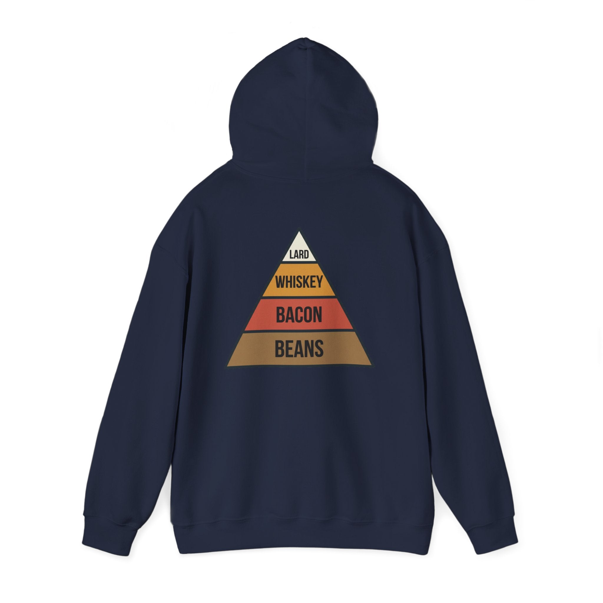 Food Pyramid Design Hoodie | Beans Bacon Whiskey Lard Illustration